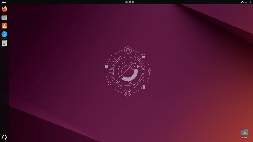 Interface inicial do Ubuntu